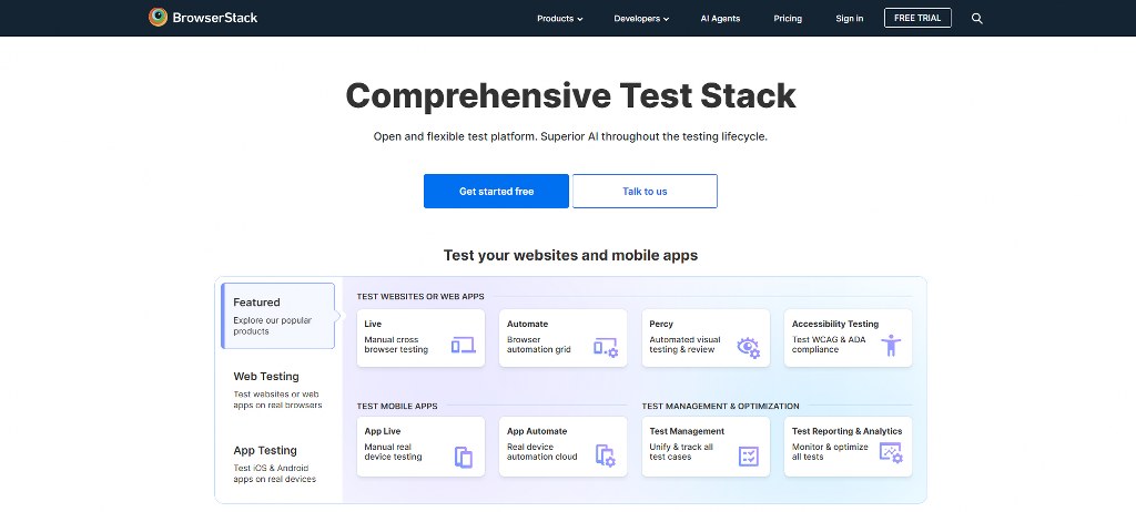 BrowserStack homepage.