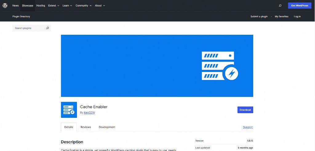 Cache Enabler's website.