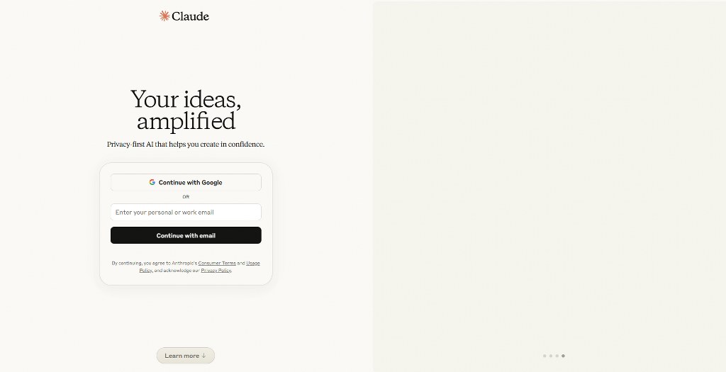 Claude website sign-in page.