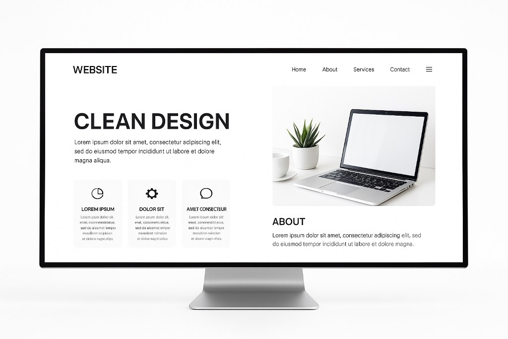 Clean design of a website.