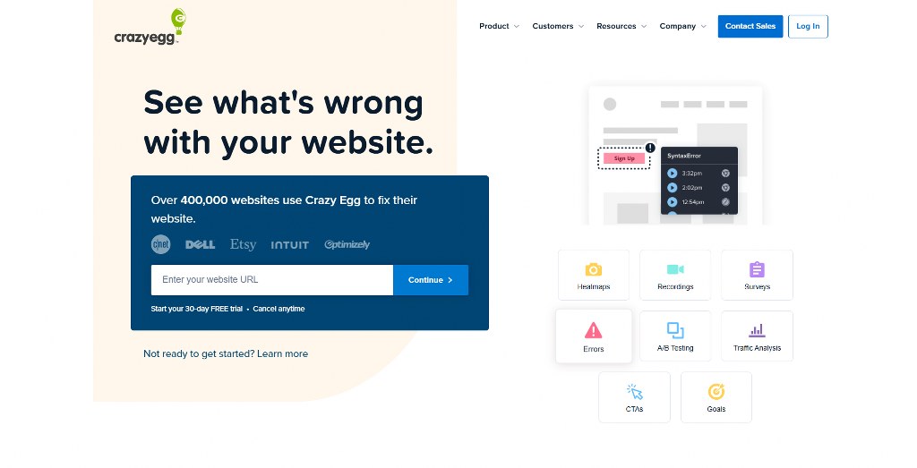 Crazy Egg website.