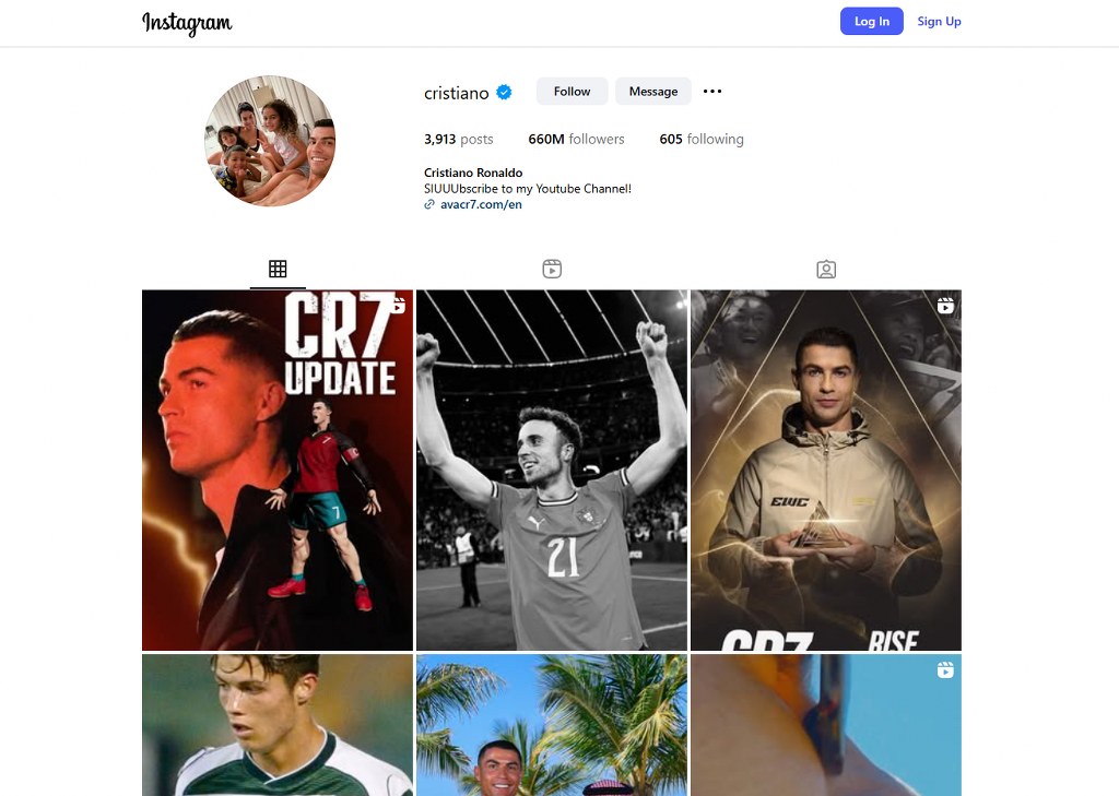 Cristiano Ronaldo's instagram.