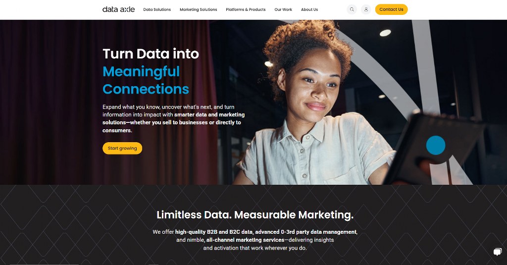 Data Axle website homepage.