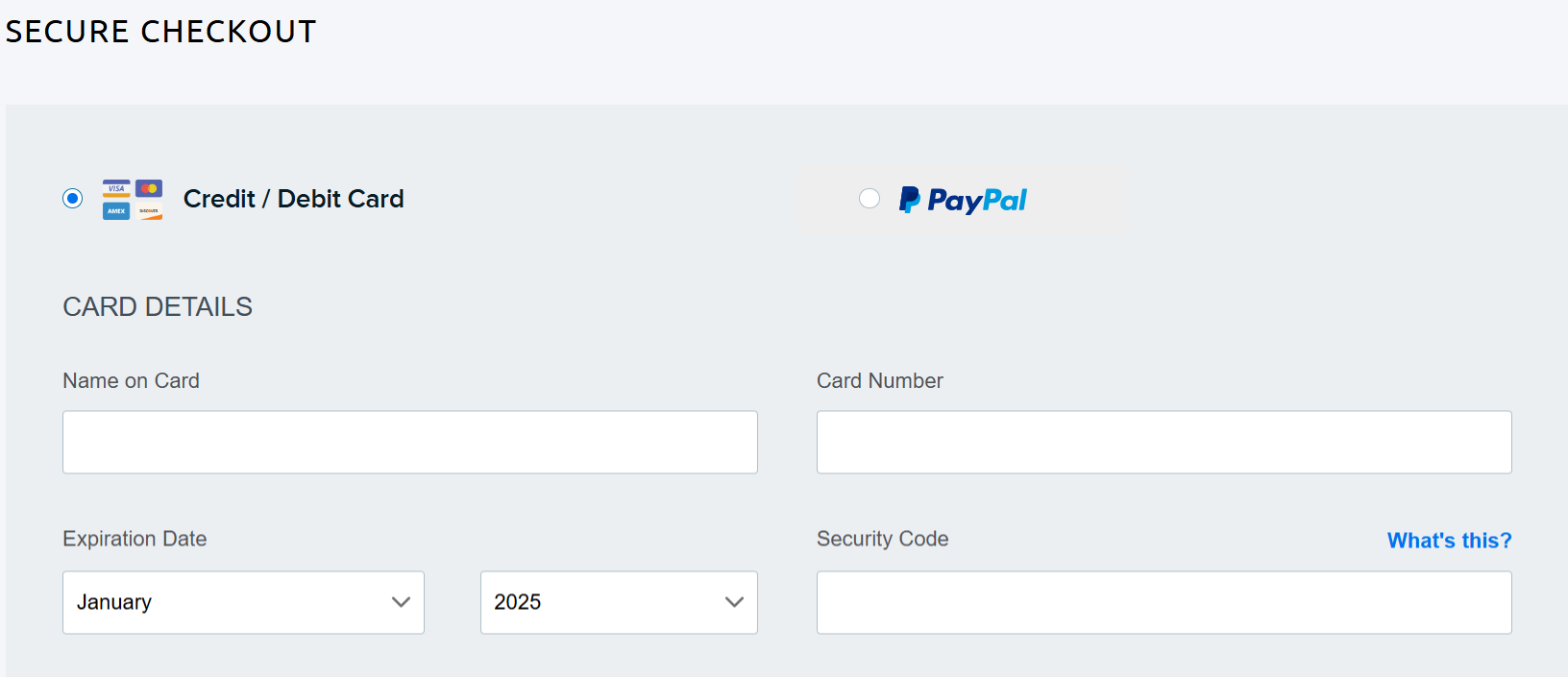 Payment methods