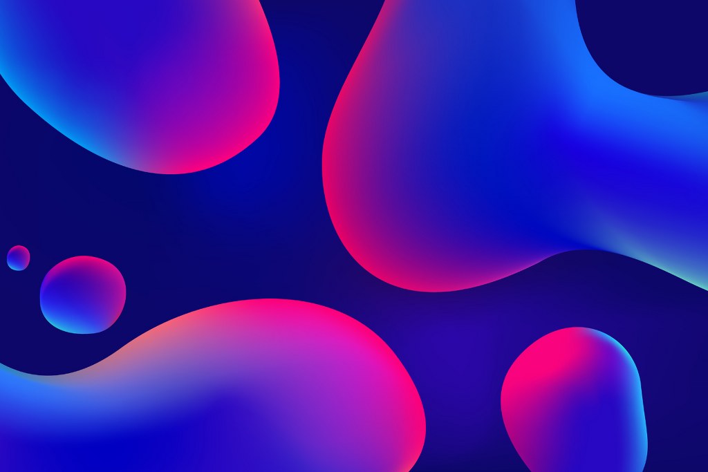 Dynamic Fluid Gradient Shapes Composition.