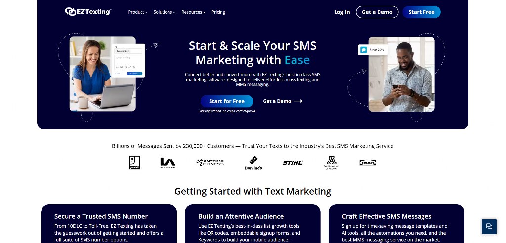 EZ Texting's website.