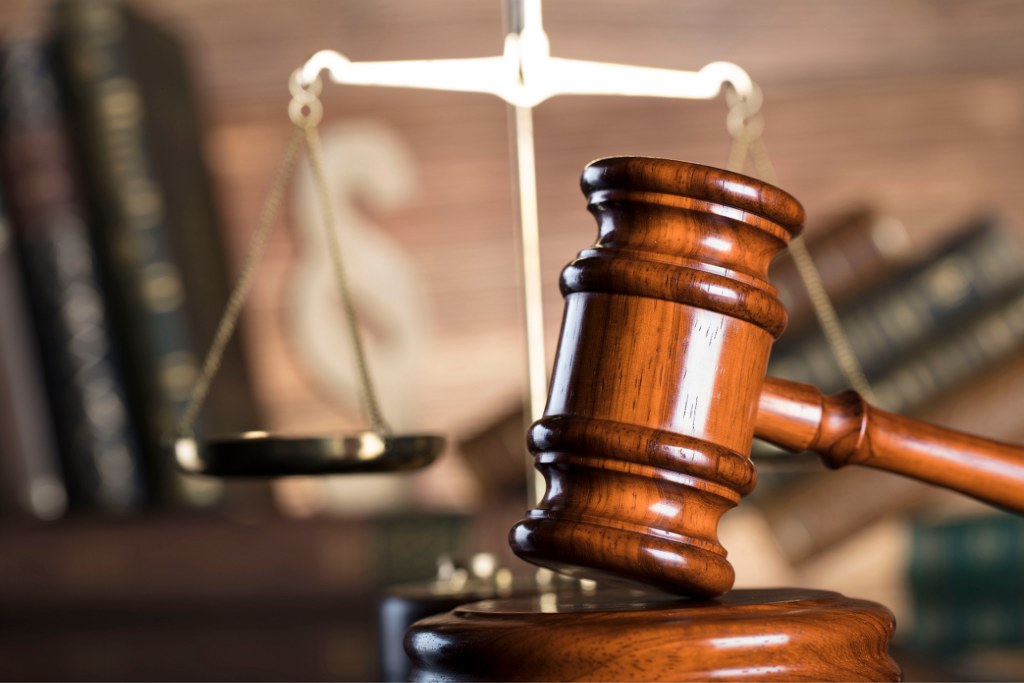 Gavel showing legal concept.