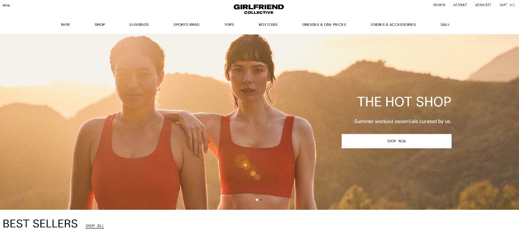Girlfriend Collective homepage.