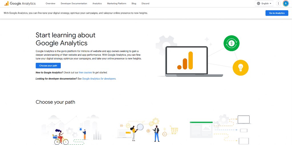 Google Analytics' website.