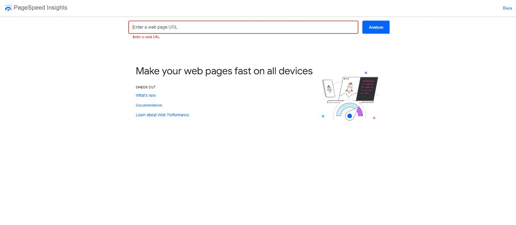 Google PageSpeed Insights webpage.