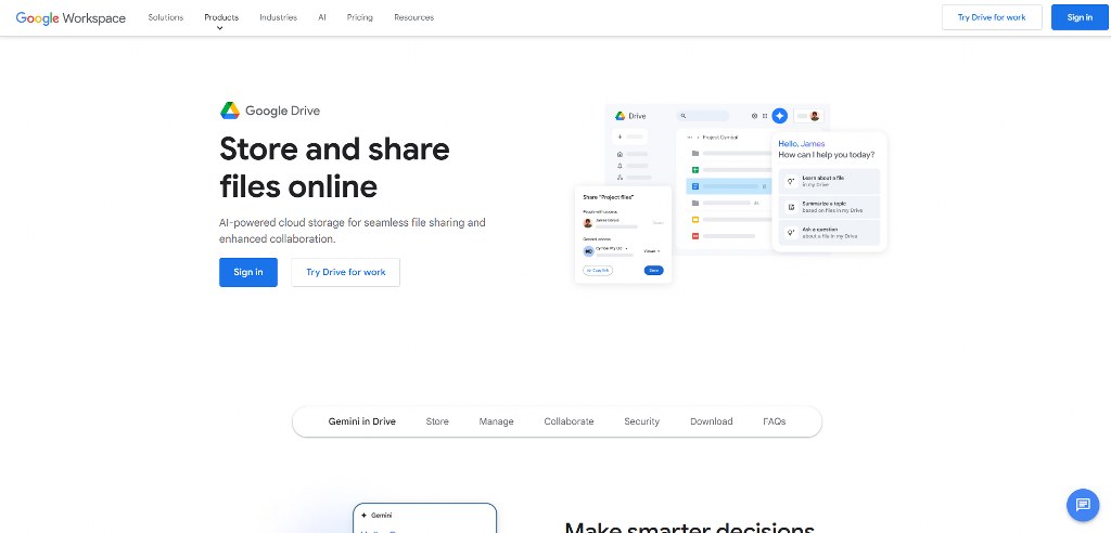 Google Workspace website.