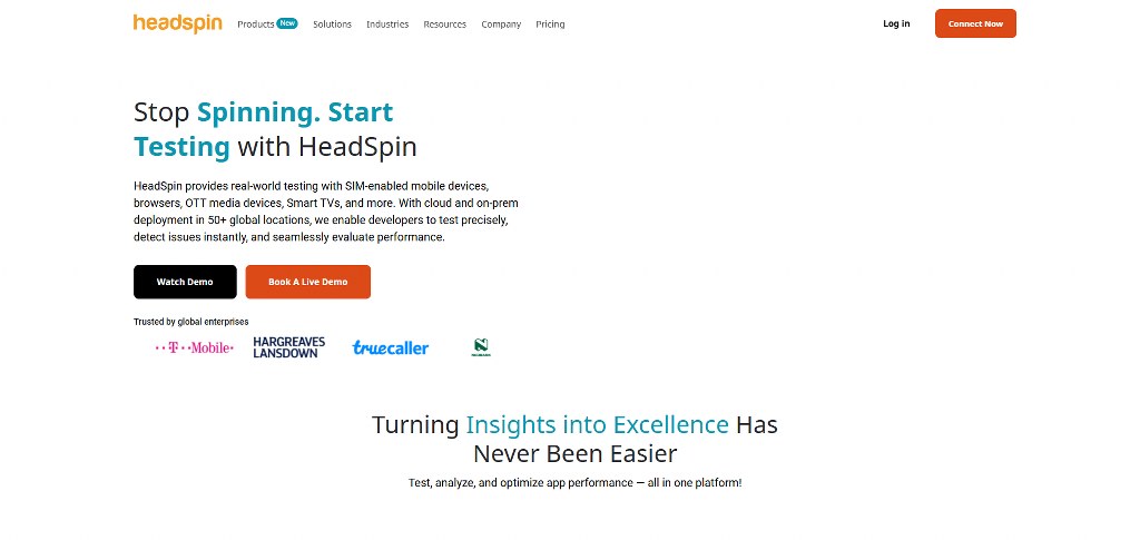 Headspin homepage.