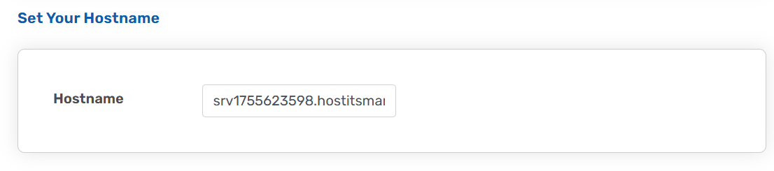 Setting the HostName
