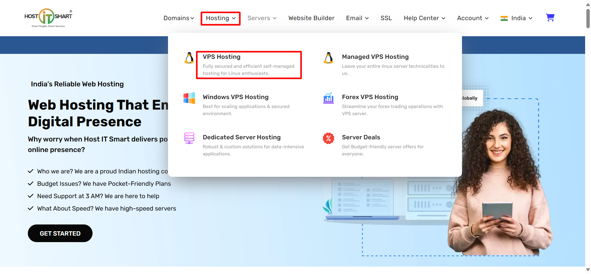 VPS Hosting button