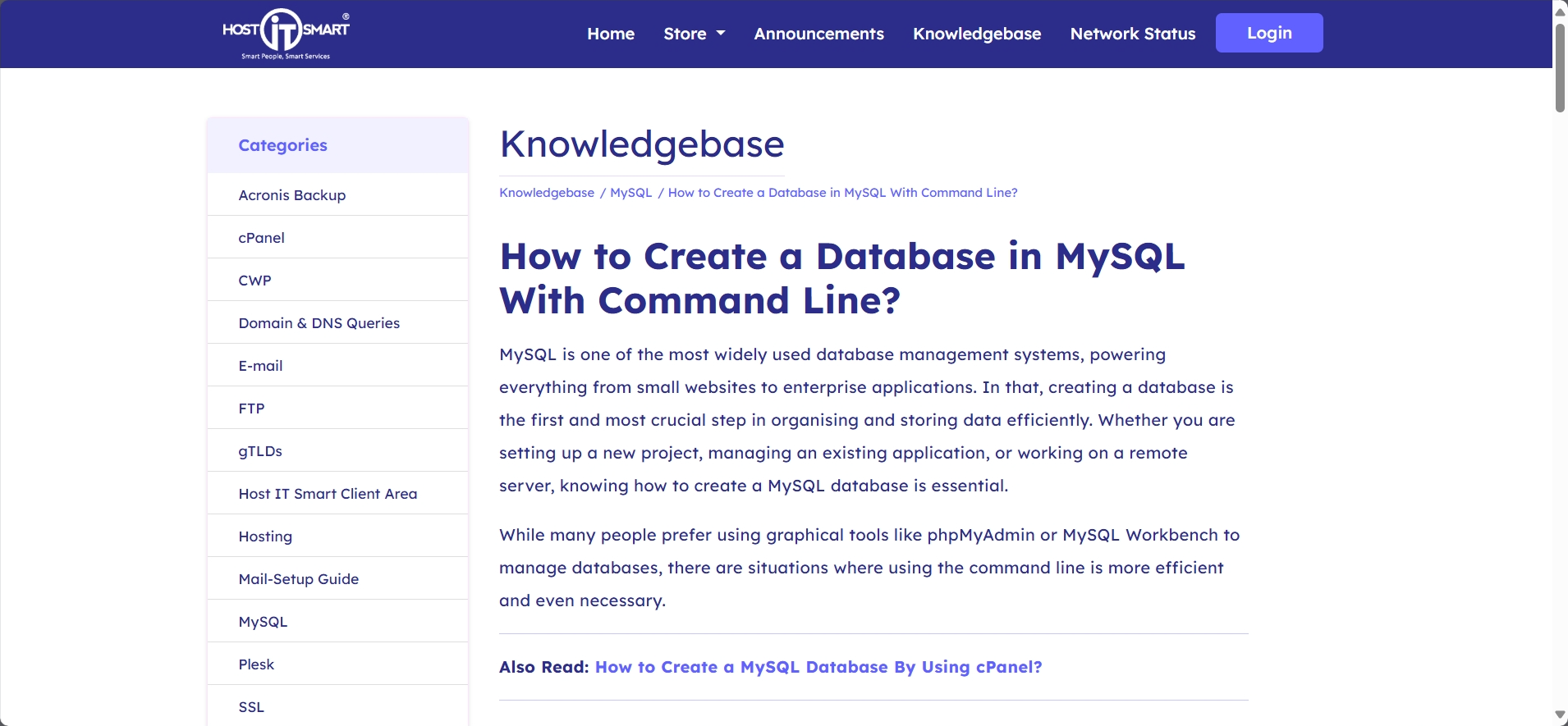 screenshot of help article