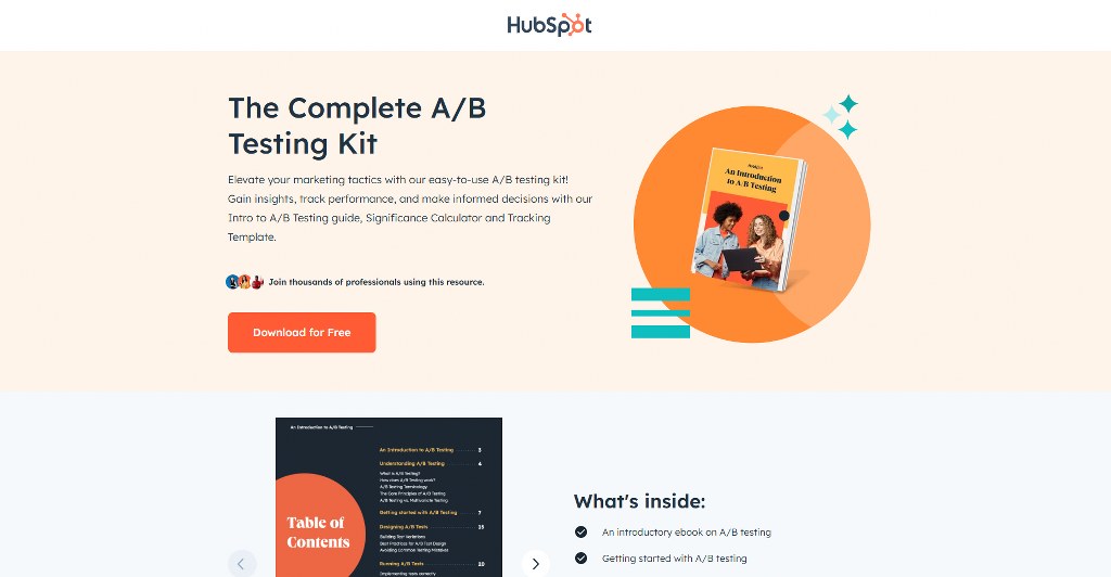 Hubspot's kit webpage.