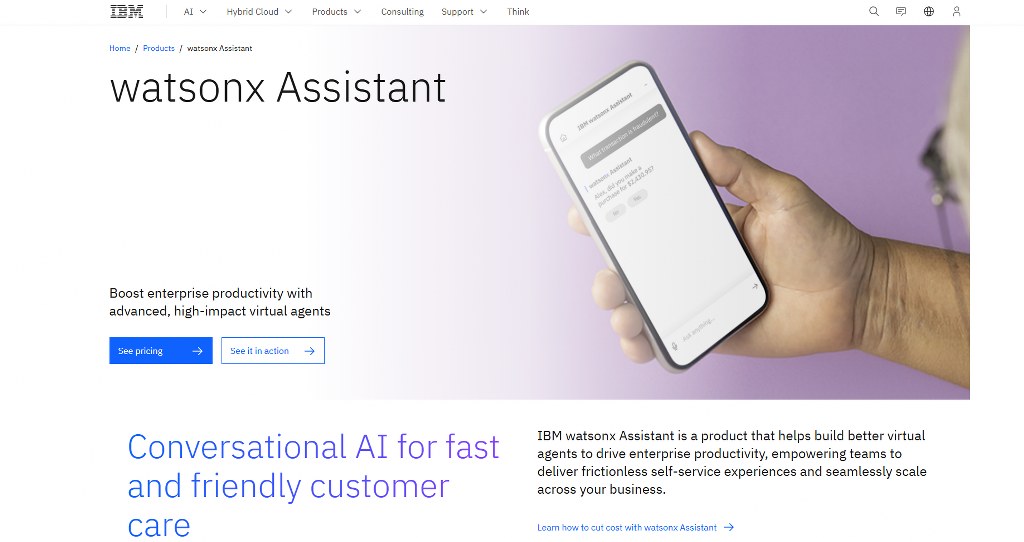 IBM Watson homepage.