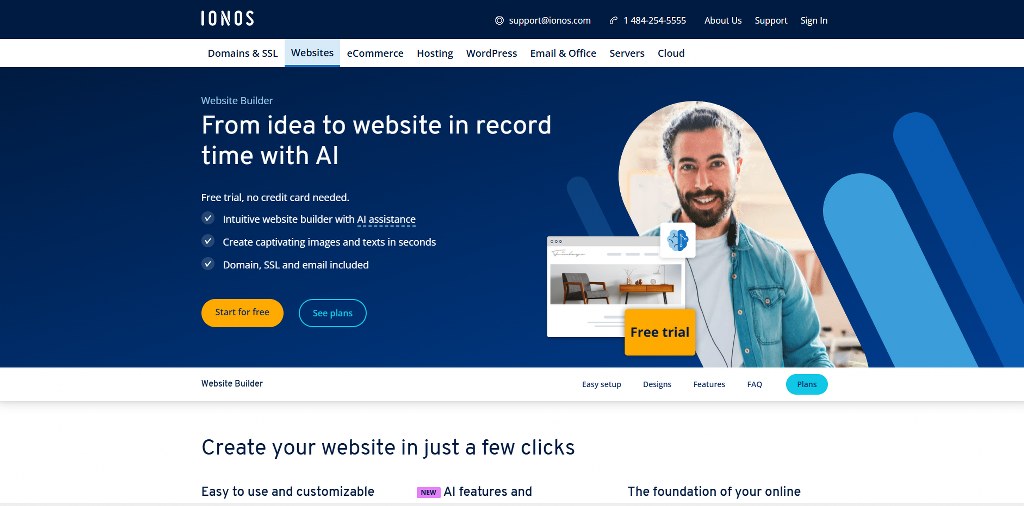 IONOS website homepage.