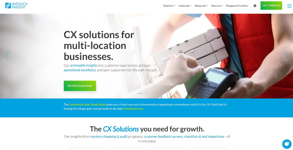 Intouch Insight homepage.
