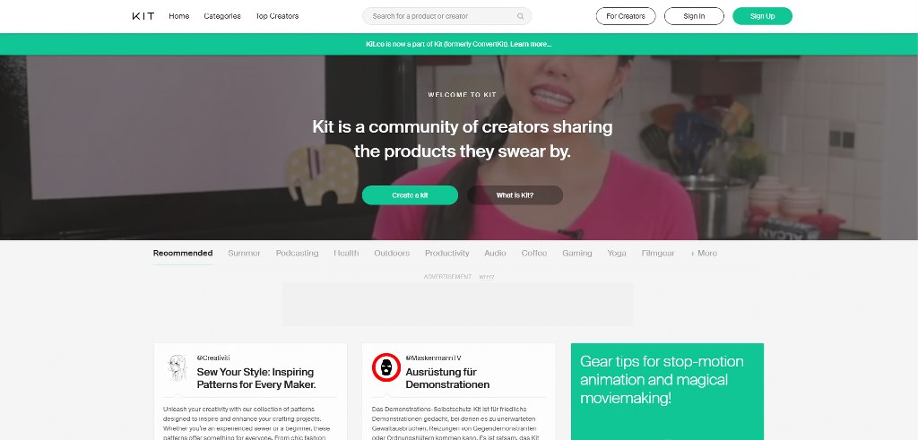 Kit's website.