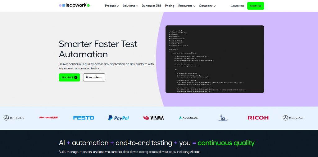 LeapWork homepage.