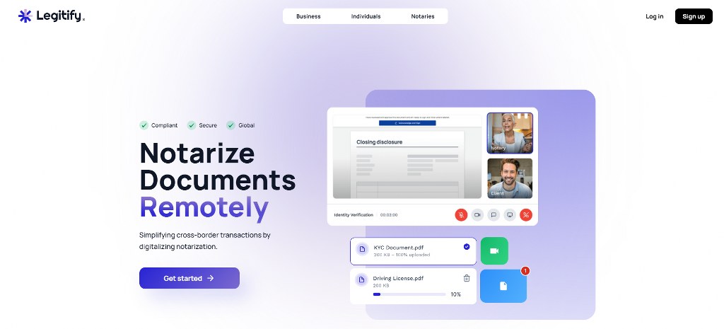 Legitify website landing page.