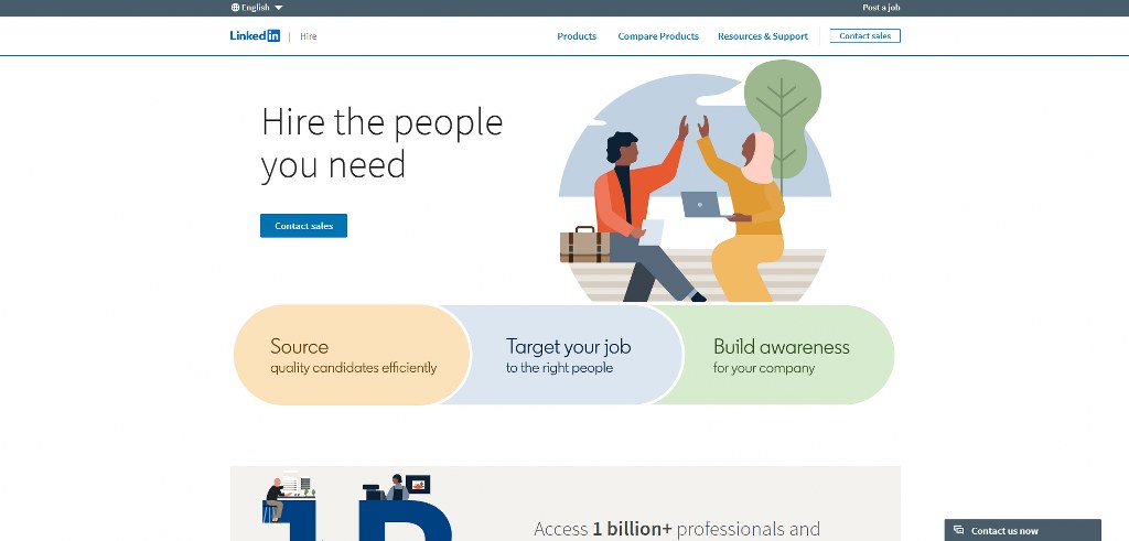 LinkedIn Talent Solutions' home page.