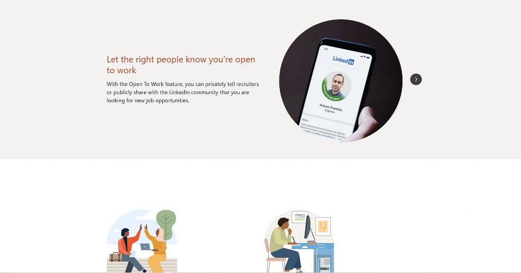 LinkedIn webpage.