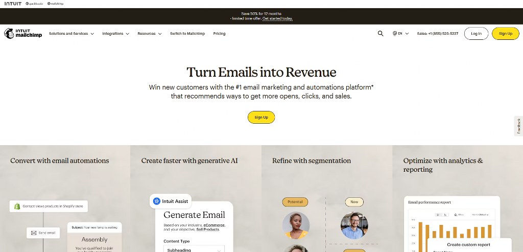 Mailchimp's website.