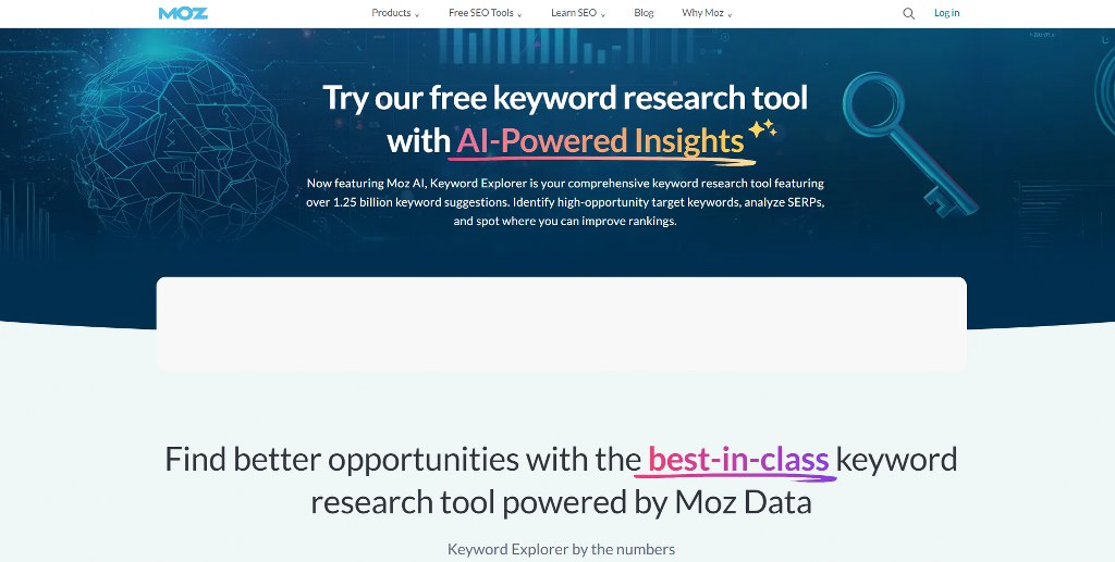 Moz Keyword Explorer website.