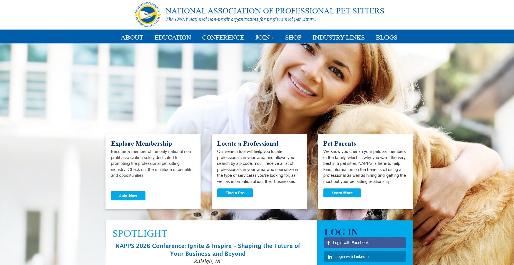 National Association of Professional Pet Sitters website.