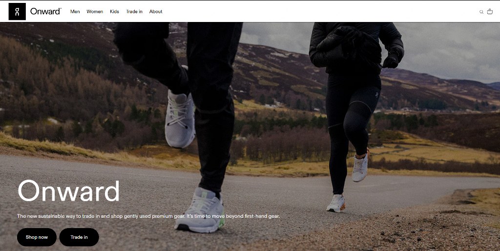 Onward website homepage.