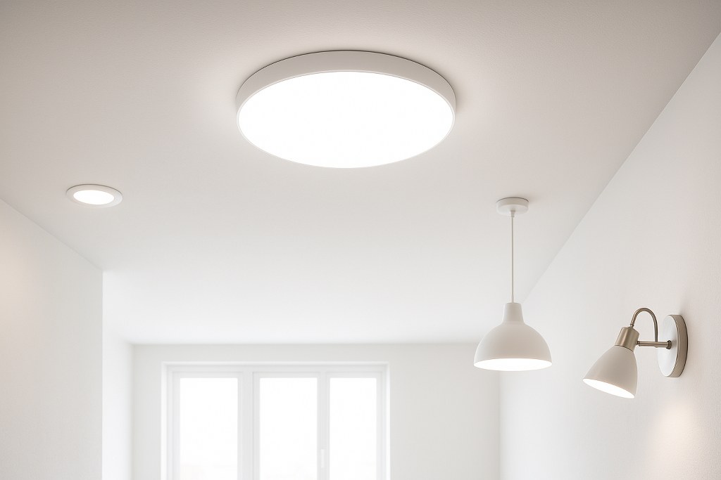 Overhead ceiling lights.