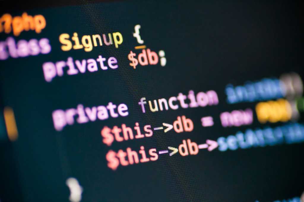 PHP Code Lines on a Monitor.
