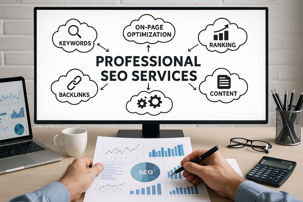 Professional SEO services visualization.