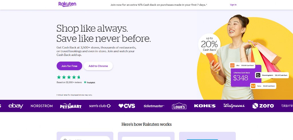 Rakuten's website.