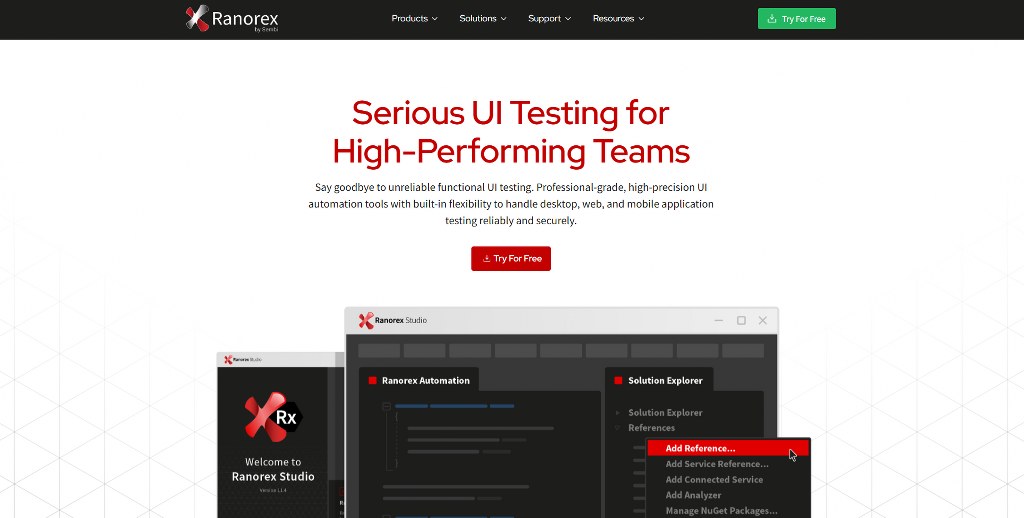 Ranorex webpage.