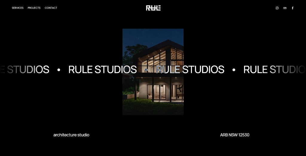 Rule Studio website homepage.