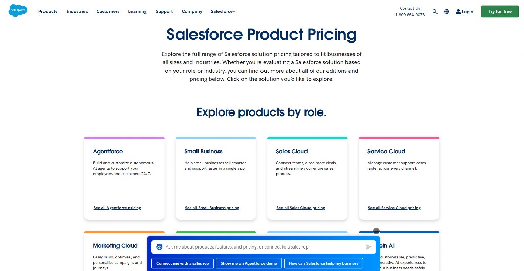 Salesforce pricing page.