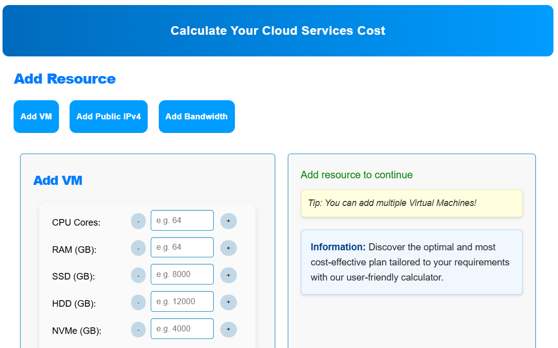 Interactive calculator