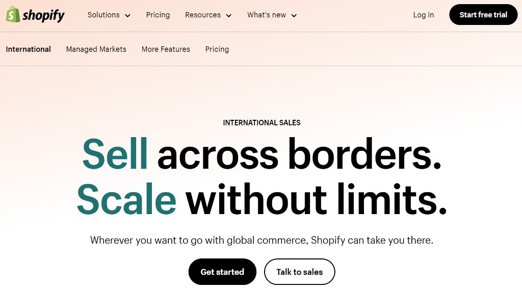 Shopify homepage.