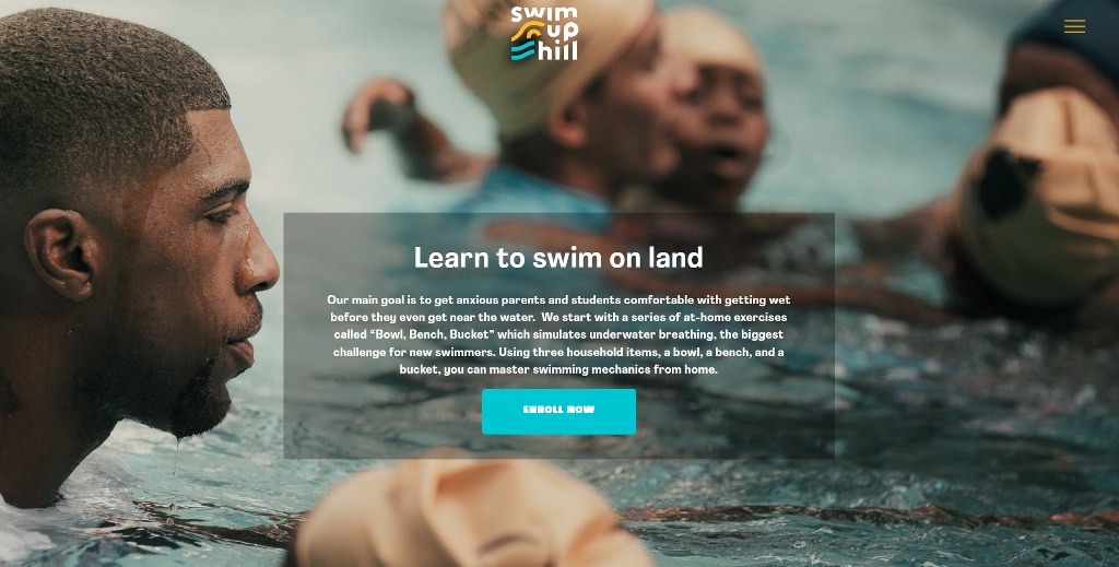 Swim Up Hill homepage.