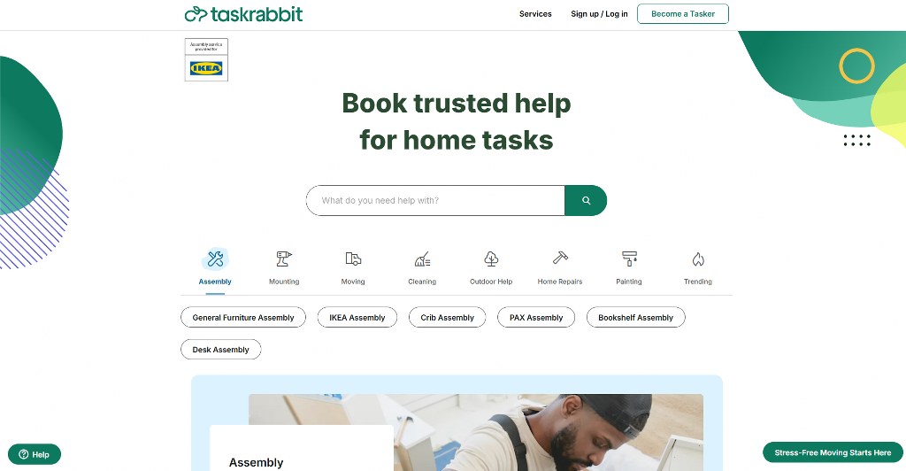 TaskRabbit homepage.
