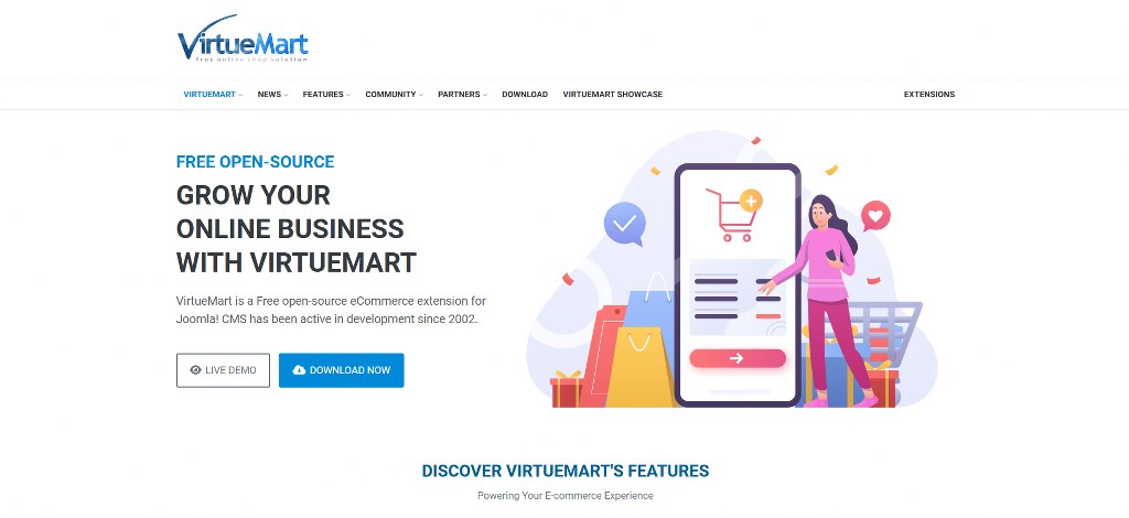 VirtueMart homepage.