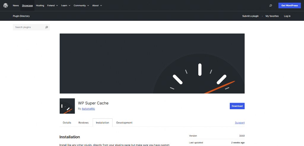 WP Super Cache's website.