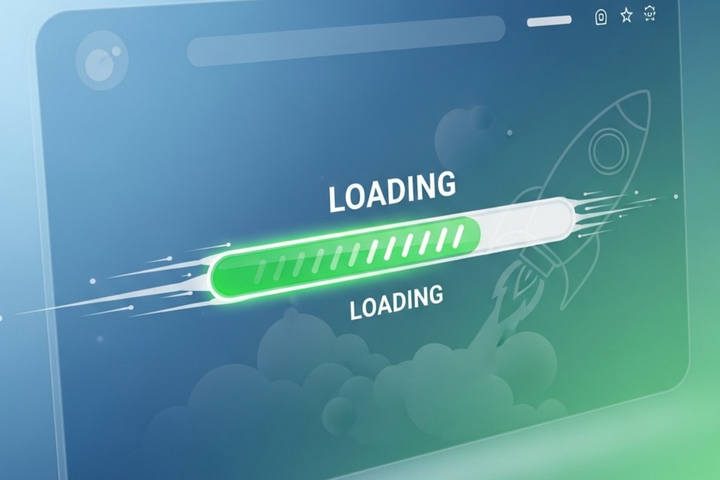 Website page showing loading progess.
