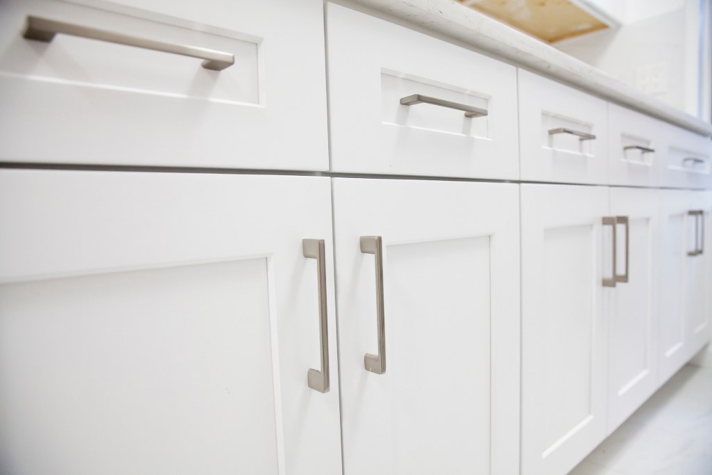 White kitchen cabinet.