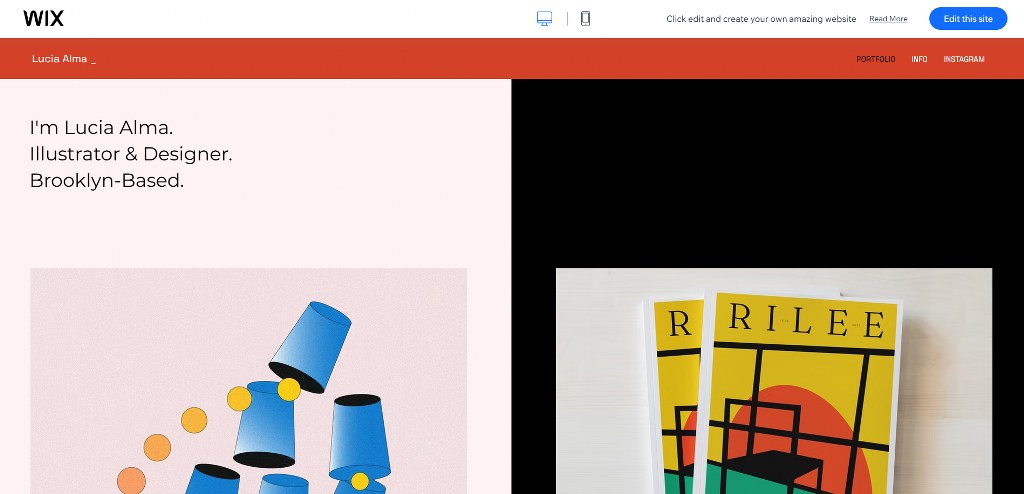 Wix' sample template.