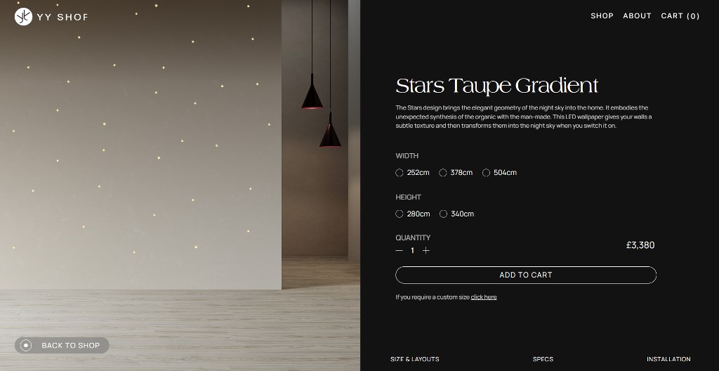 YY Shop homepage.