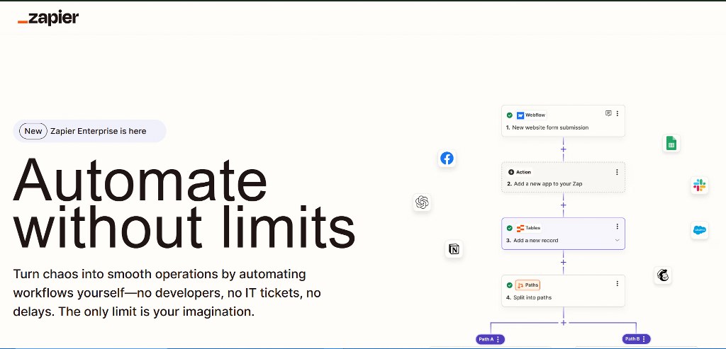 Zapier homepage.